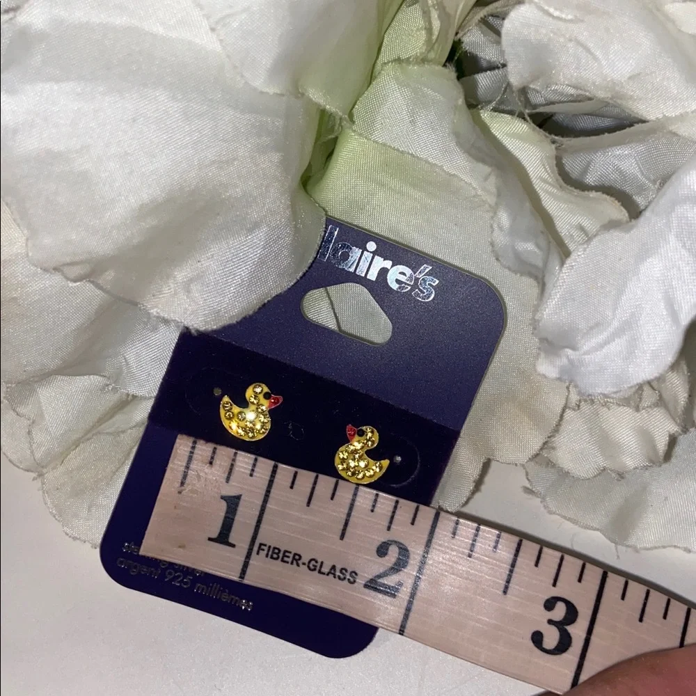Claire's Yellow Duck Earrings Stud